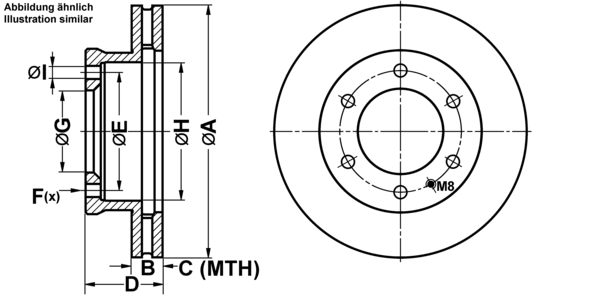 ATE Bremsensatz, Scheibenbremse ijf14156d2 Vorderachse belüftet 289mm 28mm für FORD MAZDA