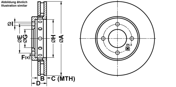 ATE Bremsensatz, Scheibenbremse ijf1418k38 Vorderachse belüftet 256mm 22mm für VAG SEAT SKODA