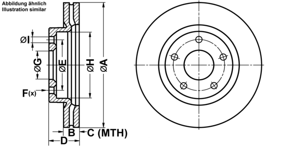 ATE Bremsensatz, Scheibenbremse ijf1417lw0 Vorderachse belüftet 280mm 24mm für SUZUKI NISSAN RENAULT