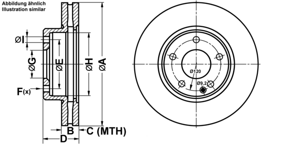 ATE Bremsensatz, Scheibenbremse ijf14163r6 Vorderachse belüftet 280mm 25mm für MERCEDES-BENZ