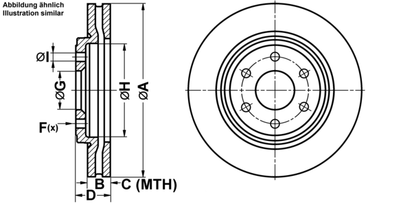 ATE Bremsensatz, Scheibenbremse ijf1419bs9 Vorderachse belüftet 296mm 28mm für NISSAN