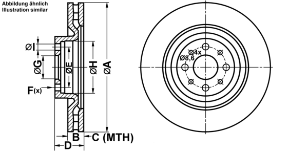 ATE Bremsensatz, Scheibenbremse ijf1415522 Vorderachse belüftet 305mm 28mm für OPEL VAUXHALL FIAT