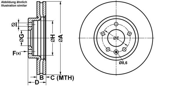 ATE Bremsensatz, Scheibenbremse ijf141b3o7 Vorderachse belüftet 300mm 26mm für VAUXHALL OPEL CHEVROLET