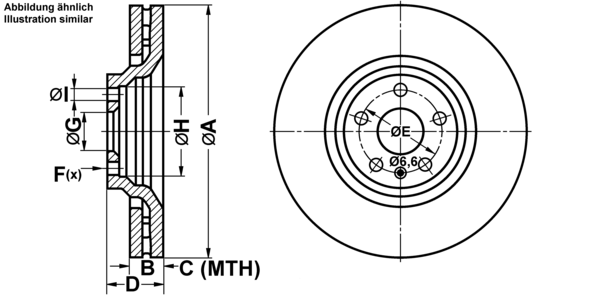 ATE Bremsensatz, Scheibenbremse ijf1418284 Vorderachse belüftet 340mm 30mm für VAG