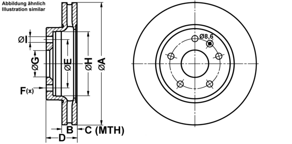 ATE Bremsensatz, Scheibenbremse ijf1419zk3 Vorderachse belüftet 296mm 30mm für VAUXHALL OPEL CHEVROLET