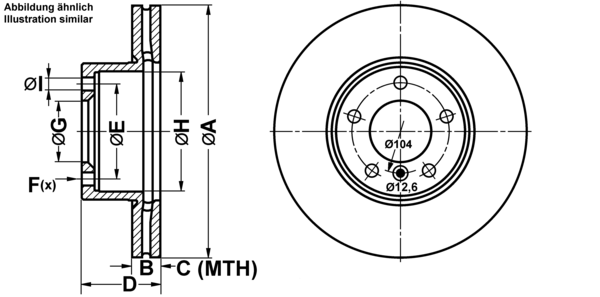 ATE Bremsensatz, Scheibenbremse ijf1417kr6 Vorderachse belüftet 312mm 24mm für BMW