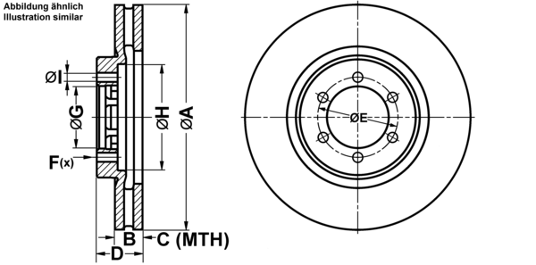 ATE ijf14158q0 Vorderachse belüftet 303mm 28mm für HYUNDAI SSANGYONG