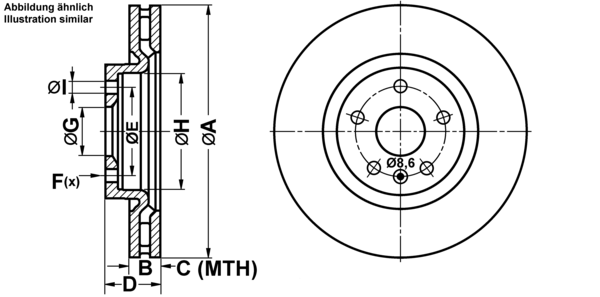 ATE Bremsensatz, Scheibenbremse ijf1416ve4 Vorderachse belüftet 337mm 30mm für VAUXHALL OPEL SAAB