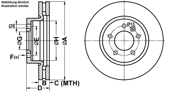 ATE Bremsensatz, Scheibenbremse ijf1415888 Vorderachse belüftet 317mm 30mm für LAND ROVER