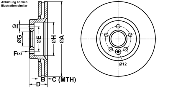 ATE Bremsensatz, Scheibenbremse ijf141d1u1 Vorderachse belüftet 316mm 28mm für FORD VOLVO LAND ROVER