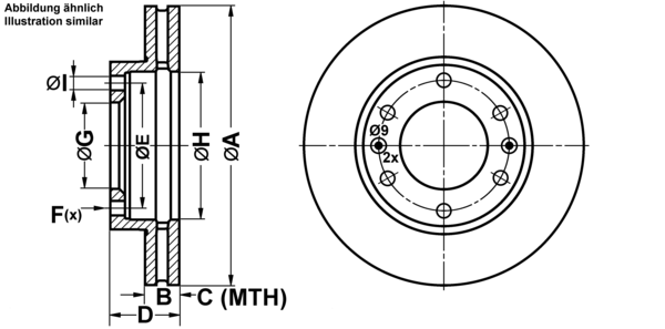 ATE Bremsensatz, Scheibenbremse ijf1418bd6 Vorderachse belüftet 300mm 28mm für KIA HYUNDAI