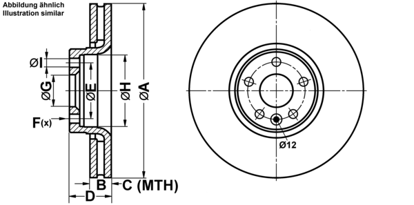 ATE ijf1418iy4 Vorderachse belüftet 328mm 30mm für VOLVO