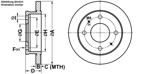 ATE Bremsensatz, Scheibenbremse ijf14196n1 Vorderachse Voll 230mm 11mm für HYUNDAI KIA