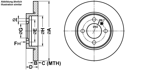 ATE Bremsensatz, Scheibenbremse ijf1415ie2 Vorderachse Voll 260mm 12mm für BMW