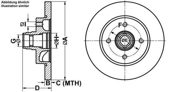 ATE Bremsensatz, Scheibenbremse ijf1414st6 Vorderachse Voll 257mm 13mm für PORSCHE VAG