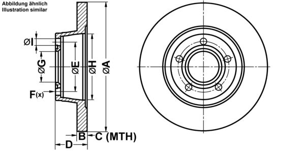 ATE Bremsensatz, Scheibenbremse ijf1416904 Vorderachse Voll 280mm 13mm für VAG