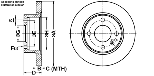 ATE Bremsensatz, Scheibenbremse ijf1417bc2 Vorderachse Voll 236mm 12mm für SKODA VAG