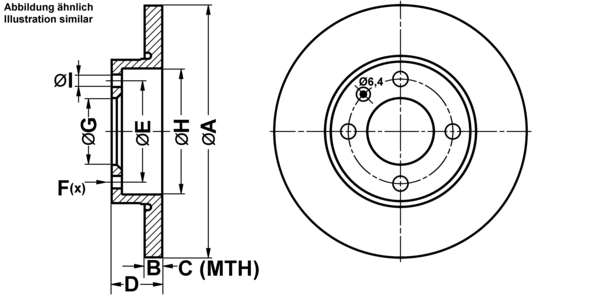 ATE Bremsensatz, Scheibenbremse ijf1419js9 Vorderachse Voll 239mm 12mm für VAG SEAT