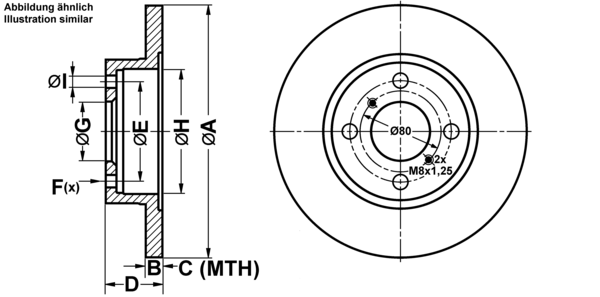 ATE Bremsensatz, Scheibenbremse ijf141akp1 Vorderachse Voll 247mm 12mm für OPEL VAUXHALL SUZUKI SUBARU