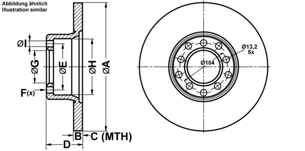 ATE Bremsensatz, Scheibenbremse ijf14182k0 Vorderachse Voll 278mm 12mm für MERCEDES-BENZ