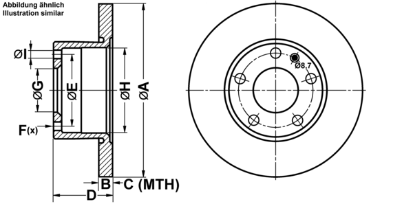 ATE Bremsensatz, Scheibenbremse ijf1417cg6 Vorderachse Voll 280mm 12mm für BMW