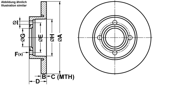 ATE Bremsensatz, Scheibenbremse ijf141c625 Vorderachse Voll 256mm 13mm für VAG