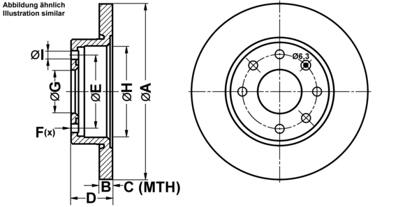 ATE Bremsensatz, Scheibenbremse ijf14159r4 Vorderachse Voll 236mm 12mm für OPEL VAUXHALL CHEVROLET