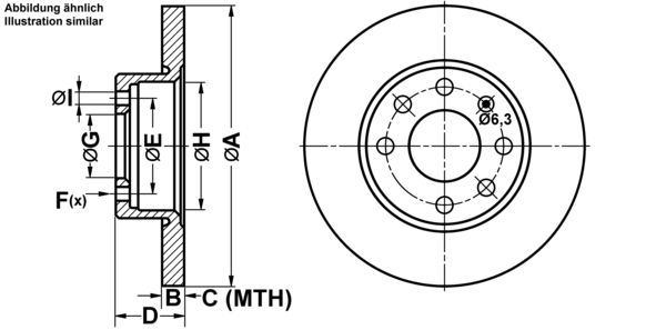ATE Bremsensatz, Scheibenbremse ijf141a407 Vorderachse Voll 236mm 10mm für OPEL VAUXHALL