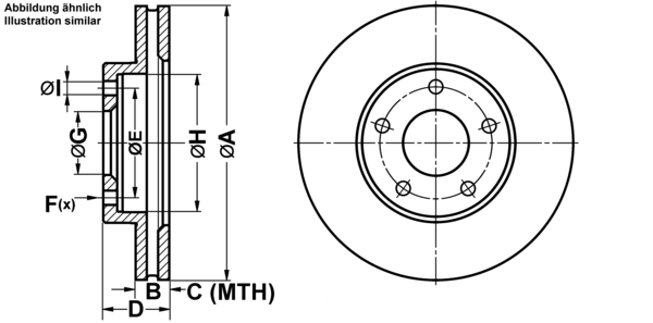 ATE Bremsensatz, Scheibenbremse ijf1418v95 Vorderachse belüftet 280mm 28mm für NISSAN