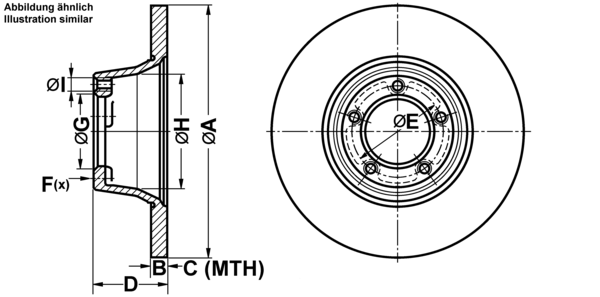 ATE Bremsensatz, Scheibenbremse ijf1417z48 Vorderachse Voll 270mm 14mm für FORD