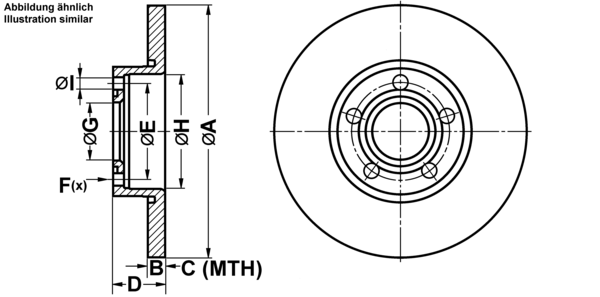 ATE Bremsensatz, Scheibenbremse ijf14154a4 Vorderachse Voll 288mm 15mm für VAG