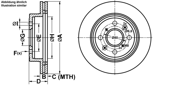 ATE Bremsensatz, Scheibenbremse ijf1419p67 Vorderachse belüftet 253mm 17mm für OPEL VAUXHALL SUZUKI SUBARU