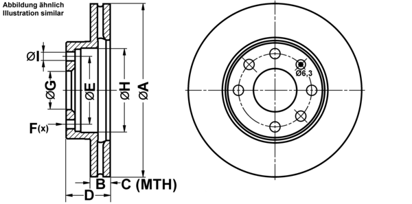ATE Bremsensatz, Scheibenbremse ijf1418130 Vorderachse belüftet 236mm 20mm für OPEL VAUXHALL DAEWOO