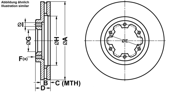 ATE Bremsensatz, Scheibenbremse ijf141b0f1 Vorderachse belüftet 300mm 28mm für NISSAN