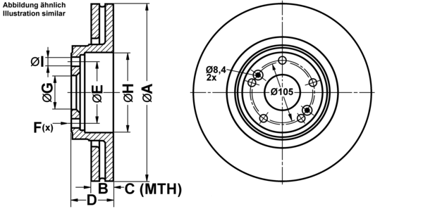 ATE Bremsensatz, Scheibenbremse ijf1418xg3 Vorderachse belüftet 300mm 26mm für RENAULT