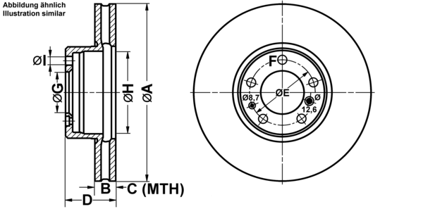 ATE Bremsensatz, Scheibenbremse ijf1419x33 Vorderachse belüftet 324mm 30mm für BMW