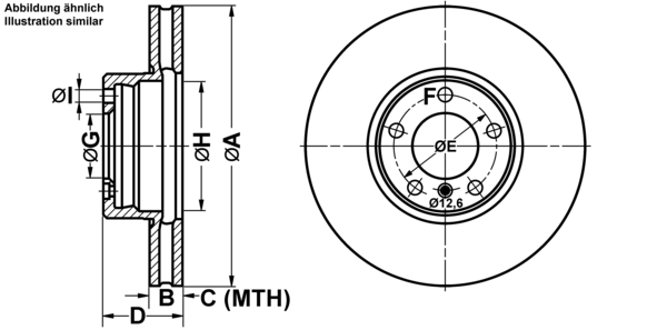 ATE Bremsensatz, Scheibenbremse ijf1414on0 Vorderachse belüftet 324mm 29mm für BMW