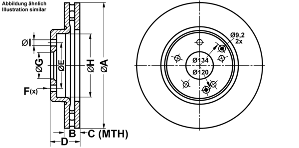 ATE Bremsensatz, Scheibenbremse ijf141cpl5 Vorderachse belüftet 300mm 28mm für MERCEDES-BENZ CHRYSLER