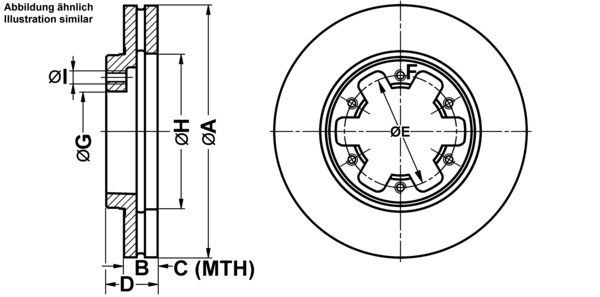 ATE Bremsensatz, Scheibenbremse ijf1416ts0 Vorderachse belüftet 277mm 26mm für FORD NISSAN