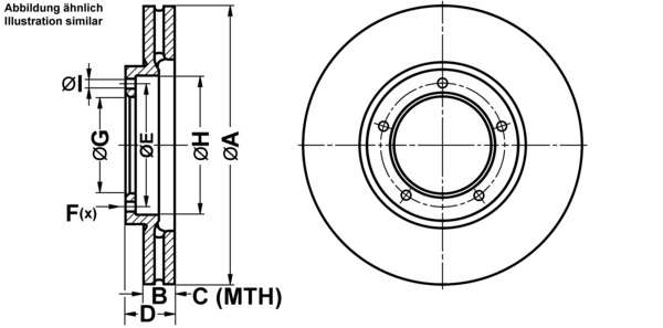 ATE ijf14198v9 Vorderachse belüftet 282mm 24mm für OPEL VAUXHALL PORSCHE
