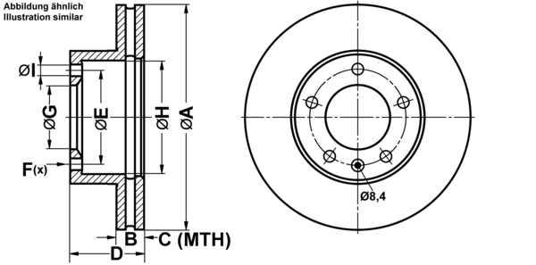 ATE Bremsensatz, Scheibenbremse ijf14185t6 Vorderachse belüftet 305mm 28mm für VAUXHALL OPEL RENAULT NISSAN