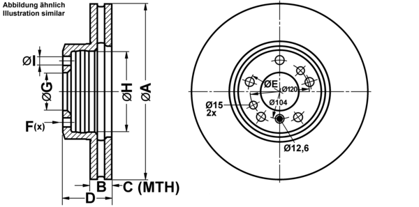ATE Bremsensatz, Scheibenbremse ijf1416n94 Vorderachse belüftet 332mm 29mm für BMW