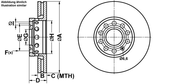 ATE Bremsensatz, Scheibenbremse ijf1417tm8 Vorderachse belüftet 288mm 25mm für SEAT SKODA VAG