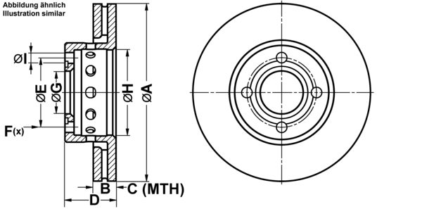ATE Bremsensatz, Scheibenbremse ijf1416it8 Vorderachse belüftet 276mm 25mm für VAG