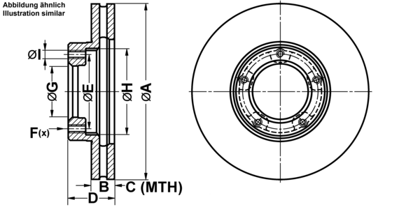 ATE Bremsensatz, Scheibenbremse ijf1417jm2 Vorderachse belüftet 257mm 25mm für TOYOTA VAG