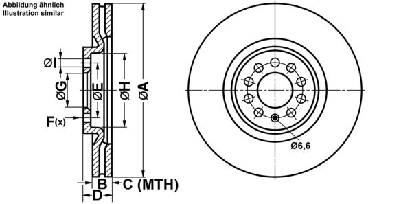 ATE Bremsensatz, Scheibenbremse ijf1418uq3 Vorderachse belüftet 310mm 25mm für VAG SKODA