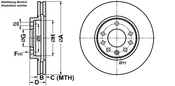 ATE Bremsensatz, Scheibenbremse ijf141cnr3 Vorderachse belüftet 280mm 24mm für OPEL VAUXHALL