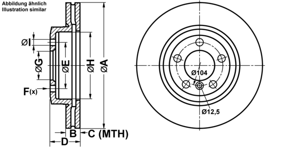 ATE Bremsensatz, Scheibenbremse ijf1418u61 Vorderachse belüftet 325mm 24mm für MG BMW