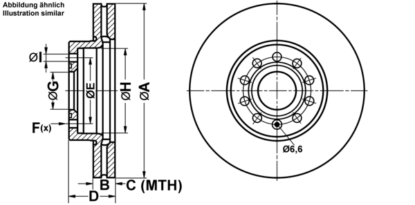 ATE Bremsensatz, Scheibenbremse ijf1419qm5 Vorderachse belüftet 288mm 25mm für SKODA SEAT VAG