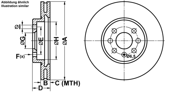ATE Bremsensatz, Scheibenbremse ijf1417ox6 Vorderachse belüftet 280mm 25mm für VAUXHALL OPEL